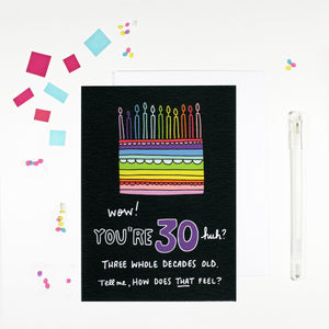 30 Year Old Birthday Card for 30 Year Old Happy 30th Birthday by Angela Chick