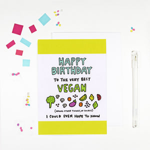 Happy Birthday Vegan Birthday Card for Vegans by Angela Chick