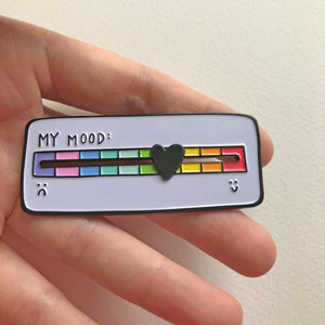 My Mood Rainbow Scale Pin with Moveable Heart by Angela Chick