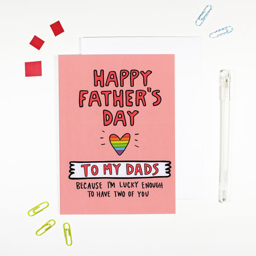 Happy Father's Day To My Dads Gay Father Card by Angela Chick