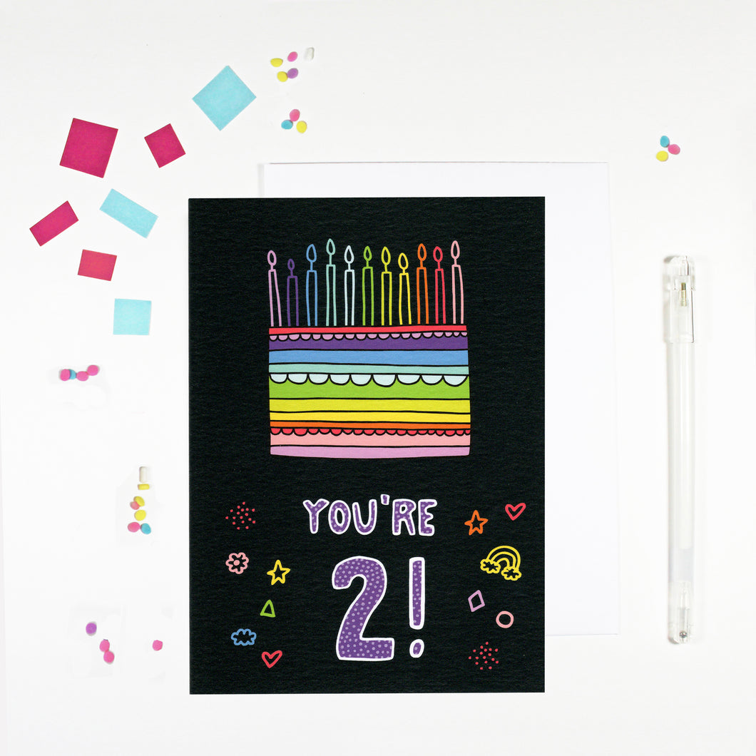 2 Year Old Birthday Card for 2 Year Old Happy 2nd Birthday by Angela Chick