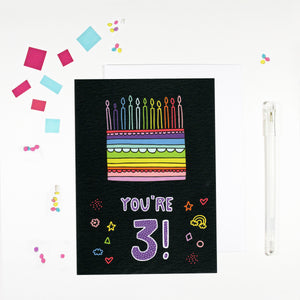 3 Year Old Birthday Card for 3 Year Old Happy 3rd Birthday by Angela Chick