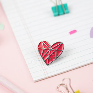 Diamond Heart Enamel Pin for Friends