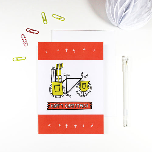 Bike Christmas Card by Angela Chick