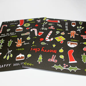 Black Christmas Gift Wrap by Angela Chick