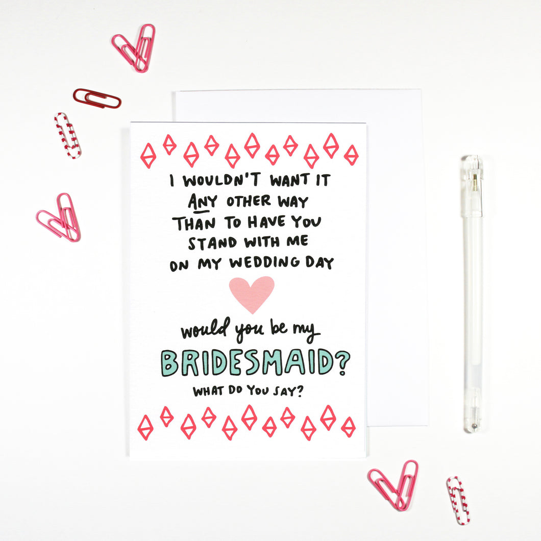Bridesmaid Card by Angela Chick