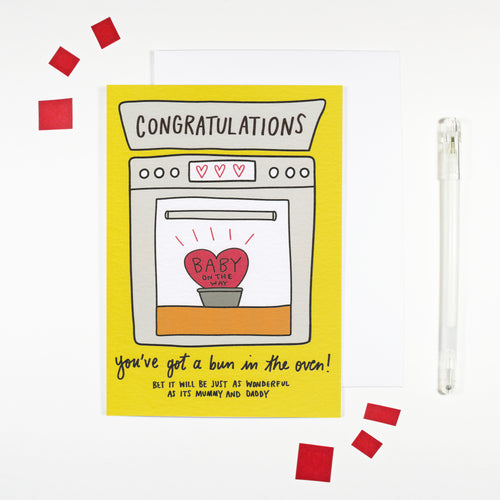 Congratulations You've Got A Bun In The Oven Card by Angela Chick
