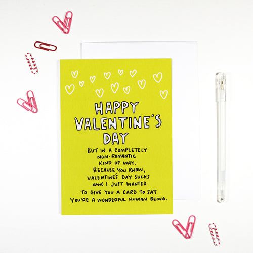 Completely Non-Romantic Valentine's Day Card by Angela Chick