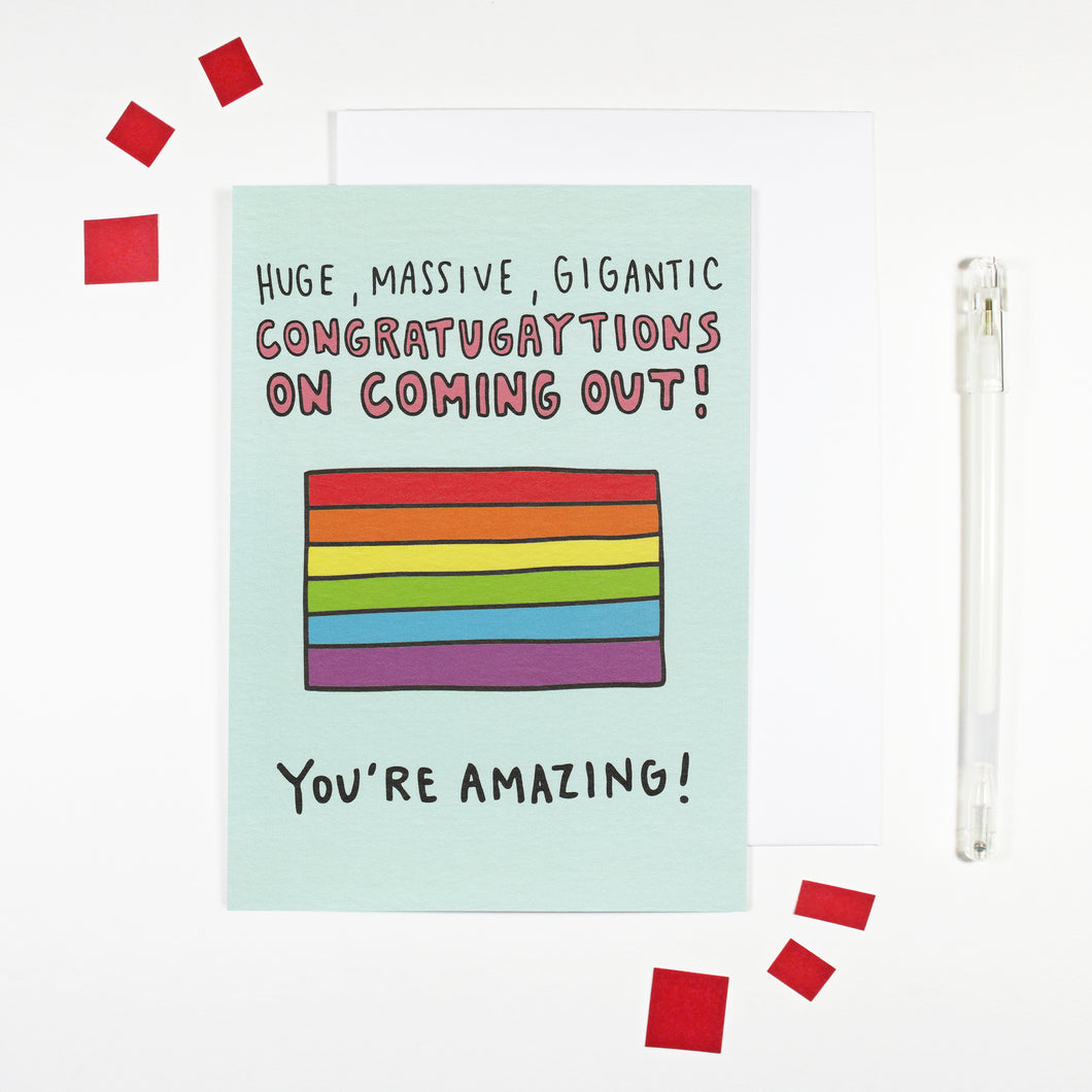 Congratugaytions on Coming Out Card by Angela Chick