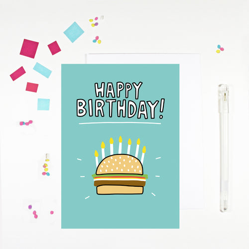Happy Birthday Burger Birthday Card