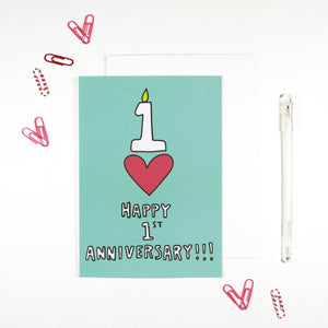 Happy 1st Anniversary Card by Angela Chick