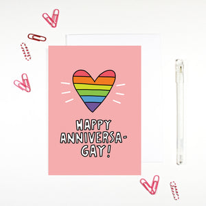 Happy Anniversagay Gay Anniversary Card by Angela Chick