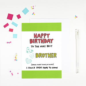 Happy Birthday Brother Birthday Card by Angela Chick