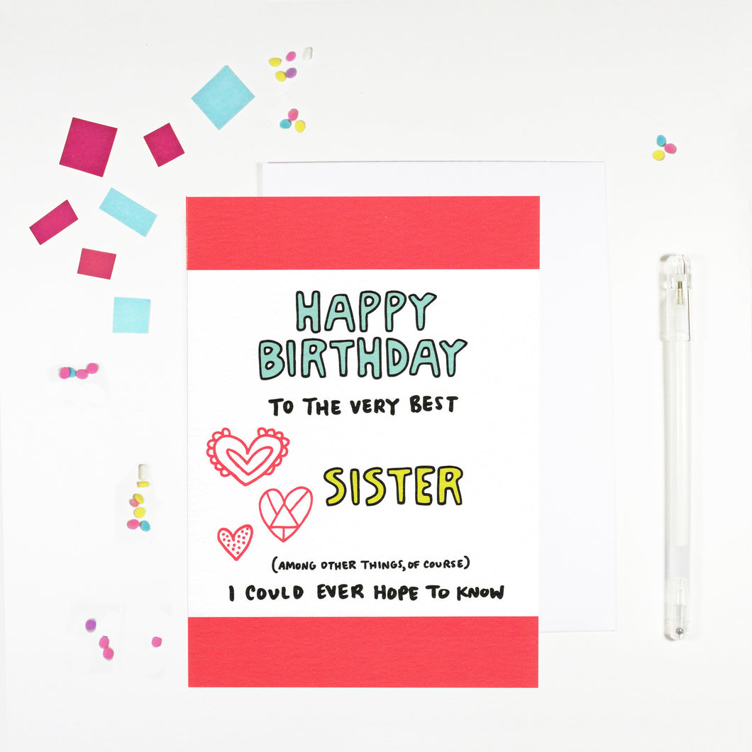 Happy Birthday Sister Birthday Card by Angela Chick