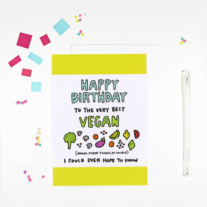 Happy Birthday Vegan Birthday Card for Vegans by Angela Chick