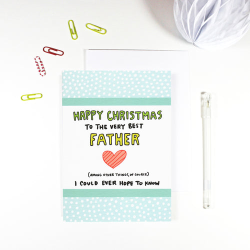 Happy Christmas Father Christmas Card for dad by Angela Chick