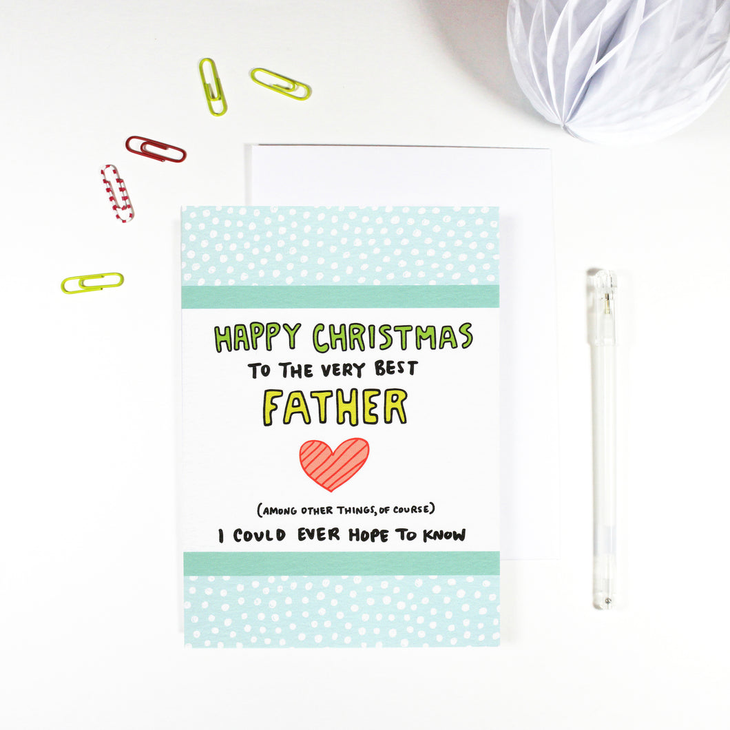 Happy Christmas Father Christmas Card for dad by Angela Chick