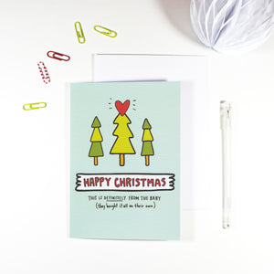 Happy Christmas From The Baby Card by Angela Chick