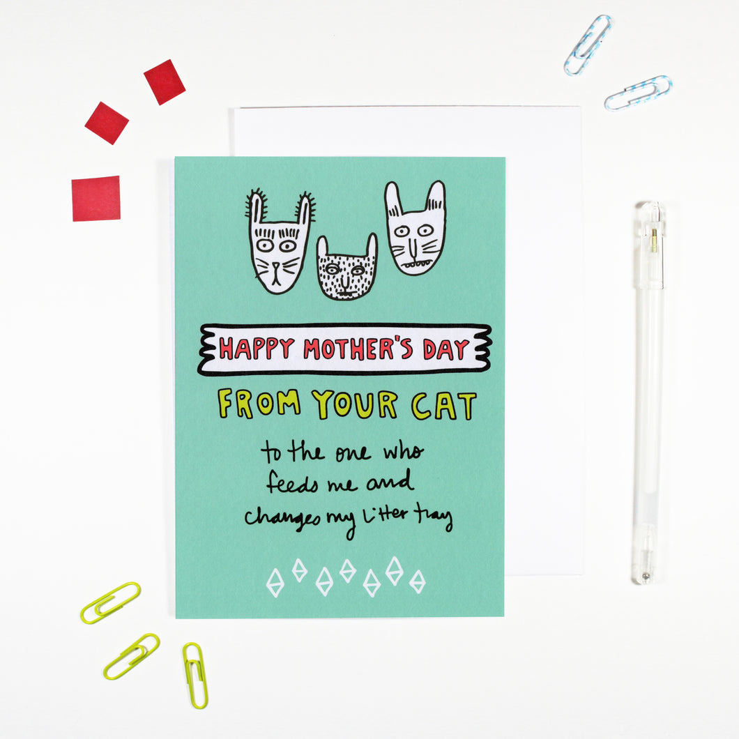 Happy Mother's Day From Your Cat Card by Angela Chick