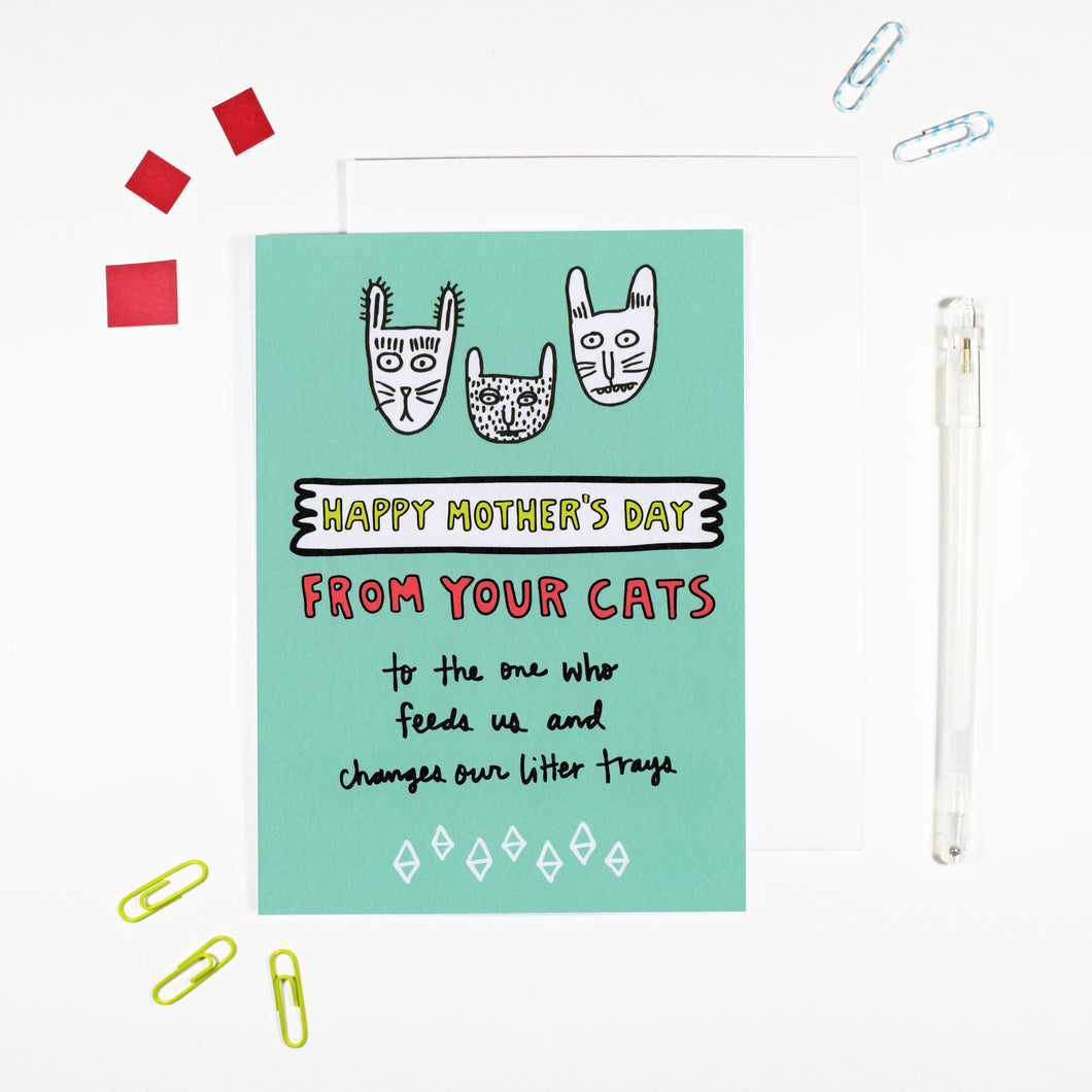 Happy Mother's Day From Your Cats Card by Angela Chick