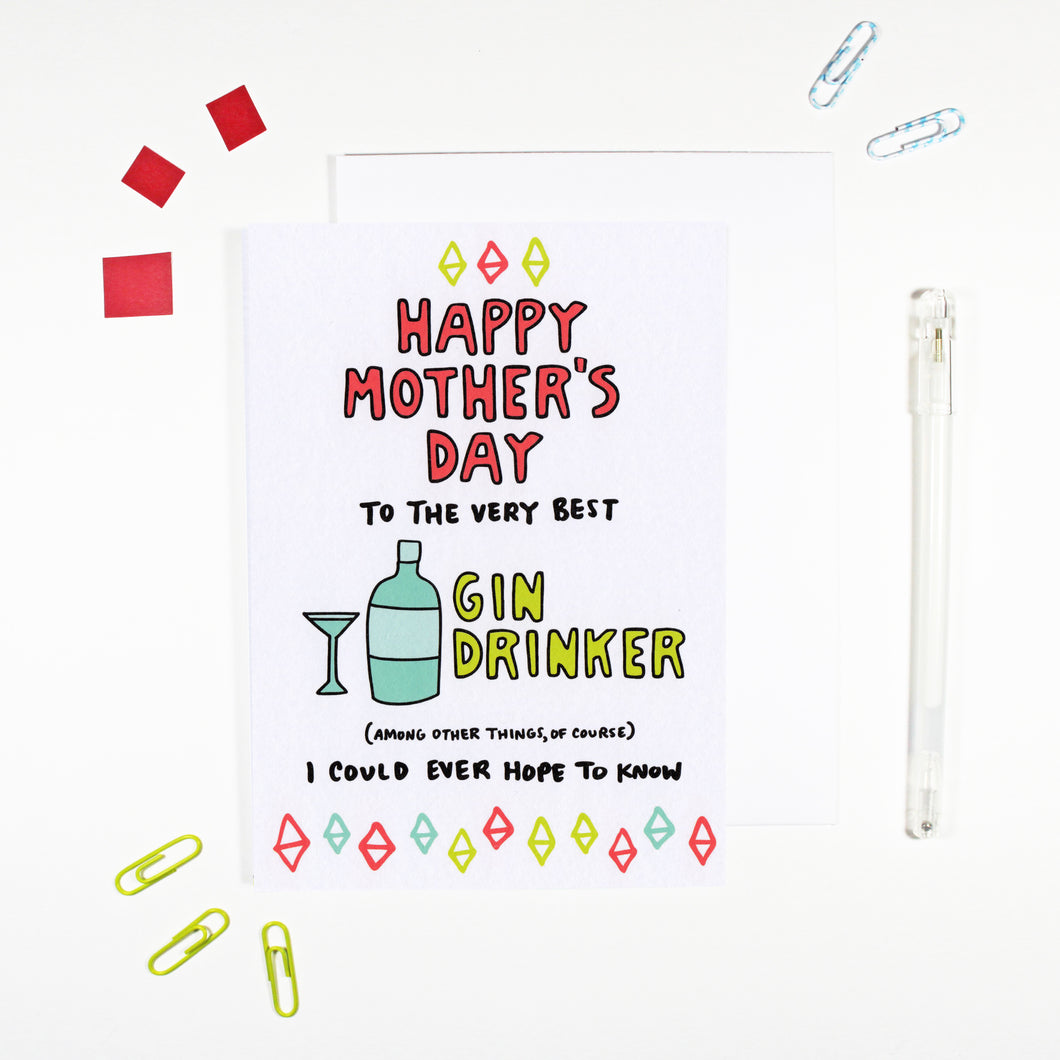 Happy Mother's Day Gin Drinker Card by Angela Chick