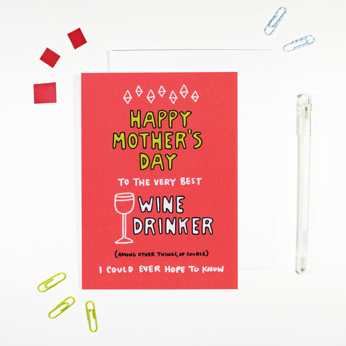Happy Mother's Day Wine Drinker Card by Angela Chick