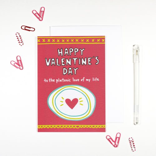 Happy Valentine's Day Platonic Love Card by Angela Chick