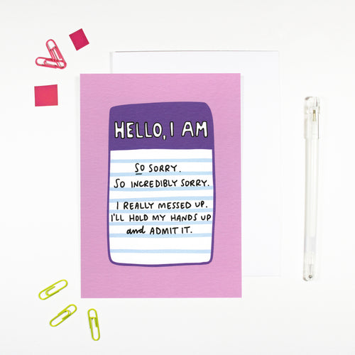 Hello I'm Sorry Card by Angela Chick