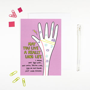 Long Life Palmistry Card by Angela Chick
