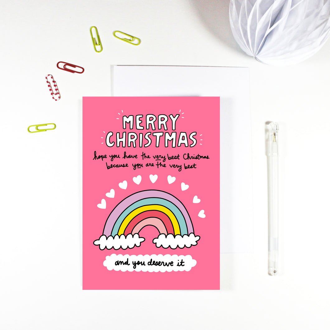 Merry Christmas Rainbow Christmas Card