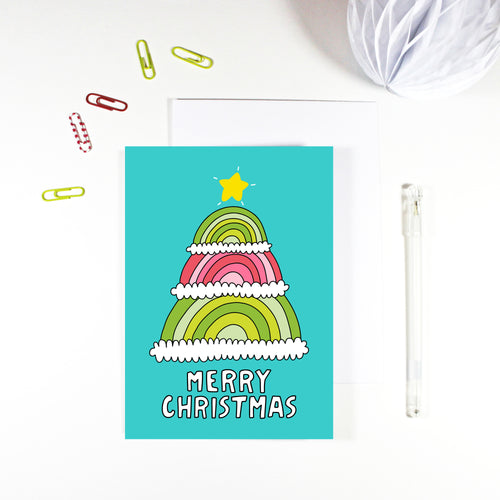 Rainbow Christmas Tree Card