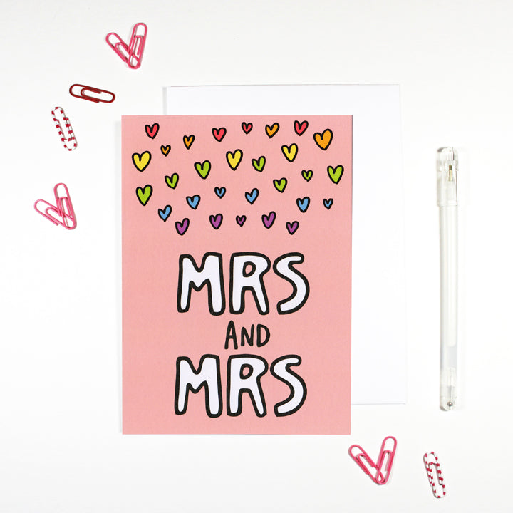 Mrs and Mrs Gay Marriage Card by Angela Chick