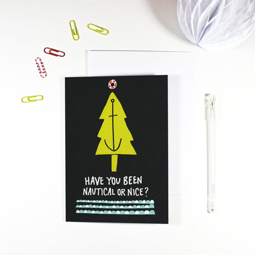 Nautical or Nice Christmas Card by Angela Chick