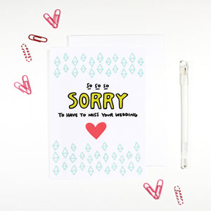 So Sorry To Miss Your Wedding RSVP Card by Angela Chick