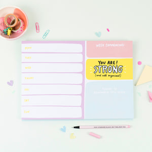 Stupendously Strong Weekly Planner Notepad
