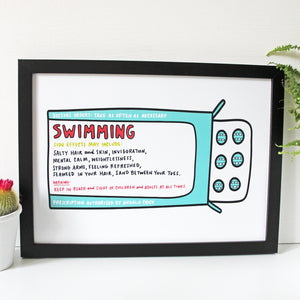 Wild Swimming Prescription Print for Wild Swimmers by Angela Chick