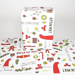 White Christmas Gift Wrap by Angela Chick